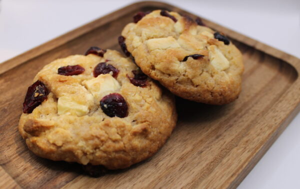 White chocolate chip cranberry cookies