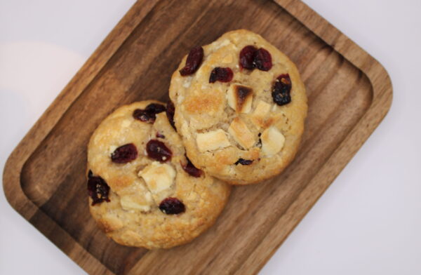 White chocolate chip cranberry cookies